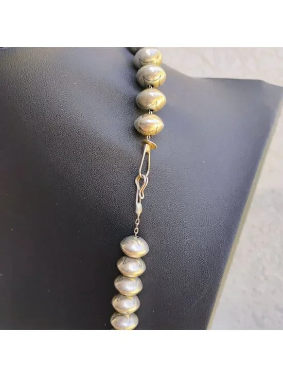 Vtg Roy Vandever Navajo Pearl Bench Bead Sterling Silver Graduated Necklace 23" - Picture 16 of 16